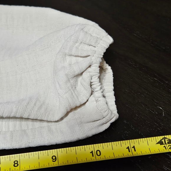 Honey & Sparkle Cream Peasant Crop Top M Milkmaid Puff Sleeve Corset Cottagecore - Picture 7 of 9